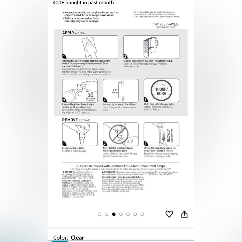 NWT: Command Light Clips (outdoor) - Picture 2 of 8